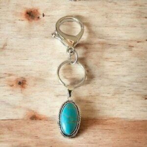 Turquoise Pendant on Key‎ Chain or Purse Chain